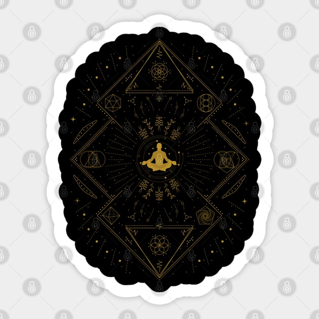 Meditation | Platonic Solids Sticker by CelestialStudio